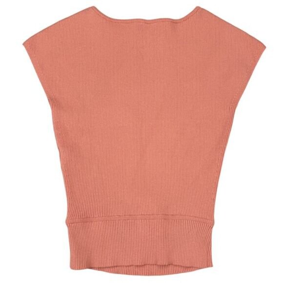 WILFRED Aritzia Yacine Cut-Out Knit Top Sz XS Peach Coral - Picture 8 of 8